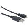cable manhattan usb a micro usb b 2.0 alta velocidad 1m color negro