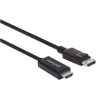 cable manhattan displayport/hdmi m 4k 3m color negro