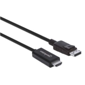 cable manhattan displayport/hdmi m 4k 3m color negro