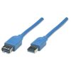cable manhattan extensión usb a 3.0 súper velocidad 2m color azul