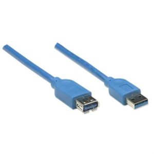 cable manhattan extensión usb a 3.0 súper velocidad 2m color azul