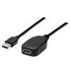 cable manhattan extensión activa usb a 3.0 súper velocidad 5m color negro