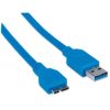 cable manhattan usb micro b súper velocidad 3.2 gen1 2m color azul