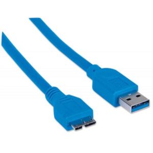 cable manhattan usb micro b súper velocidad 3.2 gen1 2m color azul