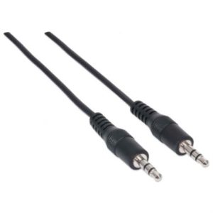cable manhattan audio estéreo 3.5mm m m 1.8m color negro