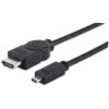 cable manhattan hdmi 1.4 m micro m alta velocidad canal ethernet 2m color negro