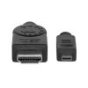 cable manhattan hdmi 1.4 m micro m alta velocidad canal ethernet 2m color negro