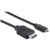 cable manhattan hdmi 1.4 m micro m alta velocidad canal ethernet 2m color negro