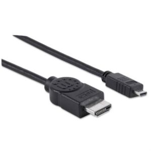 cable manhattan hdmi 1.4 m micro m alta velocidad canal ethernet 2m color negro