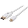 cable manhattan mini displayport m m para monitor 2m color blanco