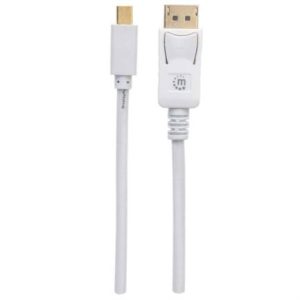 cable manhattan mini displayport m m para monitor 2m color blanco