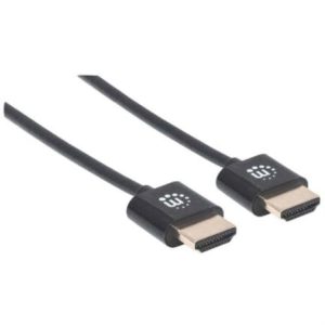 cable manhattan hdmi m m ultra delgado alta velocidad con ethernet 1.8m color negro