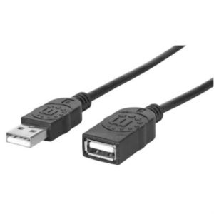 cable manhattan extensión usb 2.0 alta velocidad 1.8m color negro