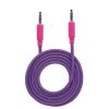 cable manhattan audio estéreo con recubrimiento textil 3.5mm 1m color rosa morado