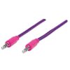 cable manhattan audio estéreo con recubrimiento textil 3.5mm 1m color rosa morado