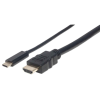 cable manhattan adaptador usb c a hdmi 4k salida 2m color negro