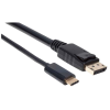 cable manhattan adaptador usb c a displayport 4k a 60hz 2m color negro