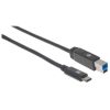 cable manhattan dispositivos usb c 3.1 súper velocidad 2m color negro