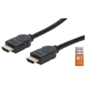 cable manhattan hdmi alta velocidad con canal ethernet premium 5m color negro