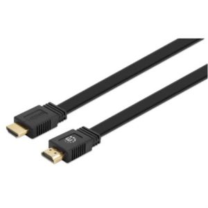 cable manhattan hdmi plano alta velocidad con ethernet 10m color negro