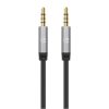 cable manhattan auxiliar audio estéreo 3.5mm 5m color negro plata