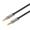 cable manhattan auxiliar audio estéreo 3.5mm 5m color negro plata