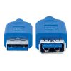 cable manhattan usb v3.2 ext tipo a 1.0m azul 5gb