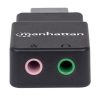 adaptador manhattan sonido estéreo usb alta velocidad a puertos 3.5mm color negro