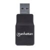 adaptador manhattan sonido estéreo usb alta velocidad a puertos 3.5mm color negro