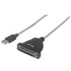 convertidor manhattan para impresora usb a a paralelo db25 color plata