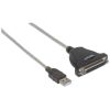 convertidor manhattan para impresora usb a a paralelo db25 color plata