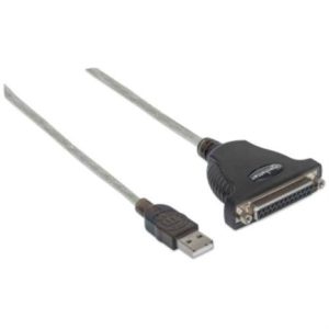 convertidor manhattan para impresora usb a a paralelo db25 color plata
