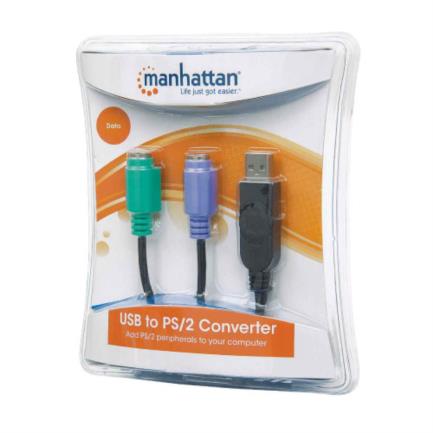 convertidor manhattan ps/2 a usb 2 puertos convertidor manhattan ps/2 a usb 2 puertos