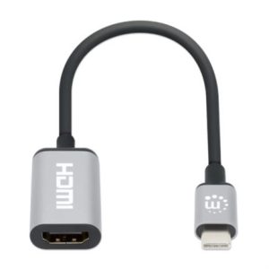 adaptador manhattan usb c a hdmi 4k 60hz aluminio color negro