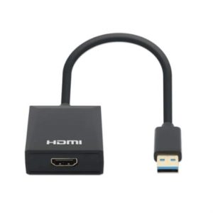 adaptador manhattan usb 3.2 gen 1 tipo a macho a hdmi hembra 1080p color negro