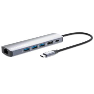 estacion docking usb c manhattan con hub 6 en 1
