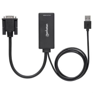 convertidor manhattan video svga+audio usb a hdmi color negro