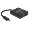 convertidor manhattan video usb c a hdmi hembra color negro
