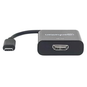 convertidor manhattan video usb c a hdmi hembra color negro
