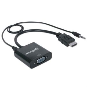 convertidor manhattan hdmi/vga con audio color negro