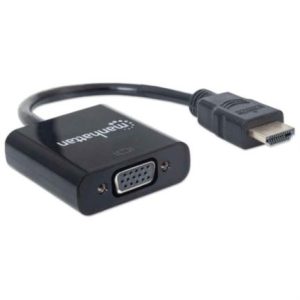convertidor video manhattan hdmi a vga color negro