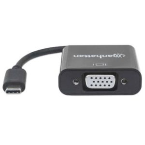 convertidor manhattan video usb c 3.1 a vga h color negro