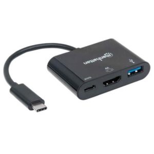 docking manhattan usb c a hdmi multipuertos color negro