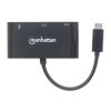 convertidor manhattan docking usb c a vga superspeed multipuertos color negro
