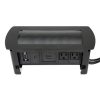 caja de conexión manhattan para mesa c/enchufe usb/hdmi/vga color negro