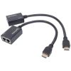 extensor manhattan video hdmi vía cat 5/6 30m color negro