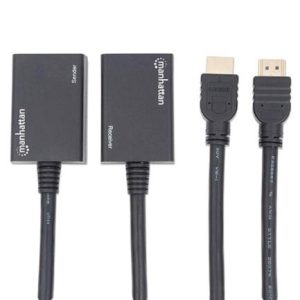 extensor manhattan video hdmi vía cat 5/6 30m color negro