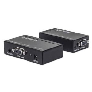extensor manhattan video svga+audio vía cat 5/6 30m color negro