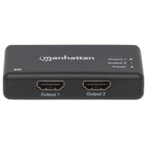 video splitter manhattan hdmi 2 puertos uhd tv 4k/30hz color negro