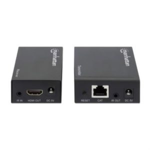 extensor manhattan video hdmi sobre ethernet vía cat 6 1080p 50m color negro